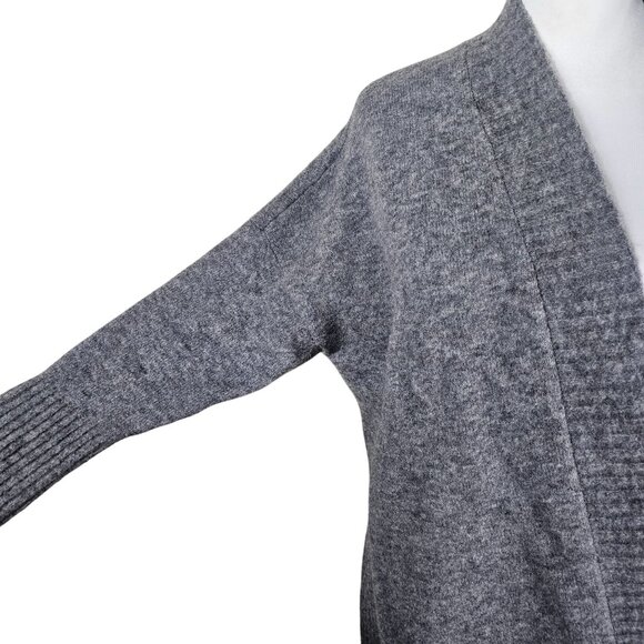 Banana Republic Gray Open Cardigan Sweater Sz L Merino Blend Relaxed Long Slits - Picture 5 of 9